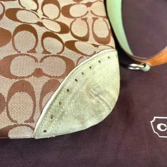 Coach Mint Green Canvas and Suede Bag w/ Dust Bag - Picture 10 of 10